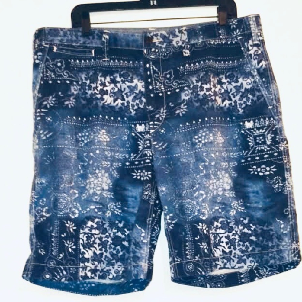 Men's Navy Bandana Print Shorts
